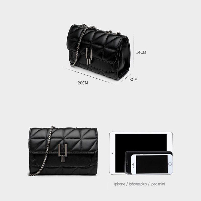 Luxury Bag Leather Chain Crossbody Bag Handbags Shoulder Bag Purse Flap Hasp 1PC
