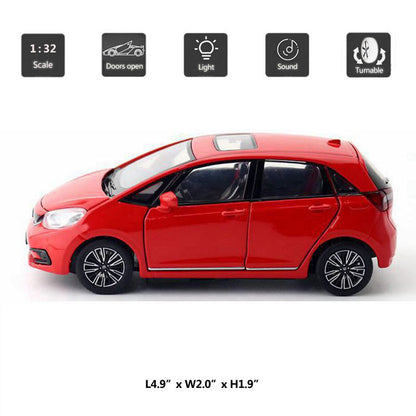 1/32 Scale Honda Fit Model Car Diecast Toy Vehicle Kids Toys for Boys Gifts Red