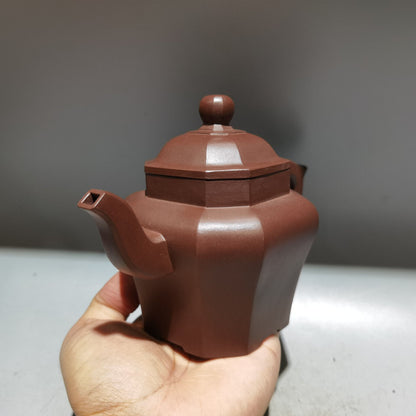 Chinese Yixing Zisha Clay Handmade Exquisite Teapot （八方怀古壶 底款：施小马）