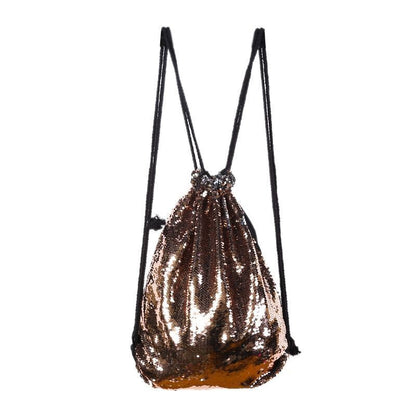 Fashion Color Changing Sequins Drawstring Bags Outdoor Sports Backpack Polyester