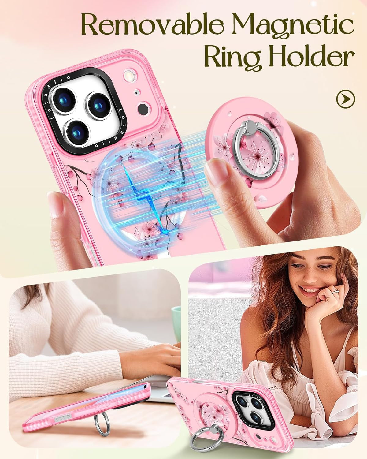 Case for Iphone 17 Pro Max Case Compatible with Magsafe Ring Holder Stand - for