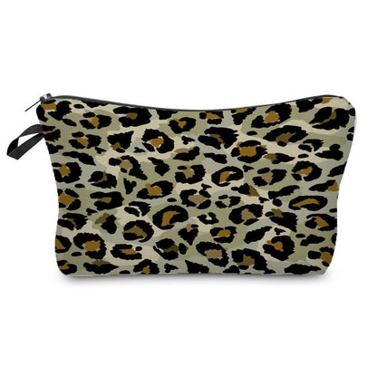 Leopard Printed Cosmetics Organizer Bag Storage Waterproof Makeup Purse Travel