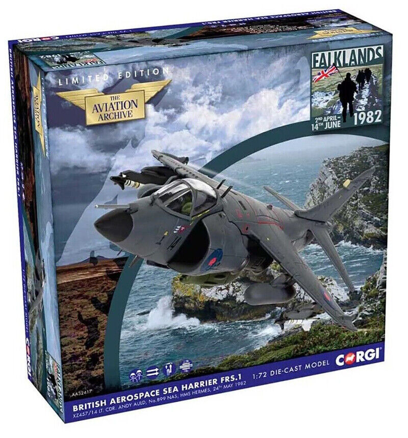 1:72 Corgi British Aerospace, Sea Harrier FRS.1 Fighter Diecast Aircraft Model