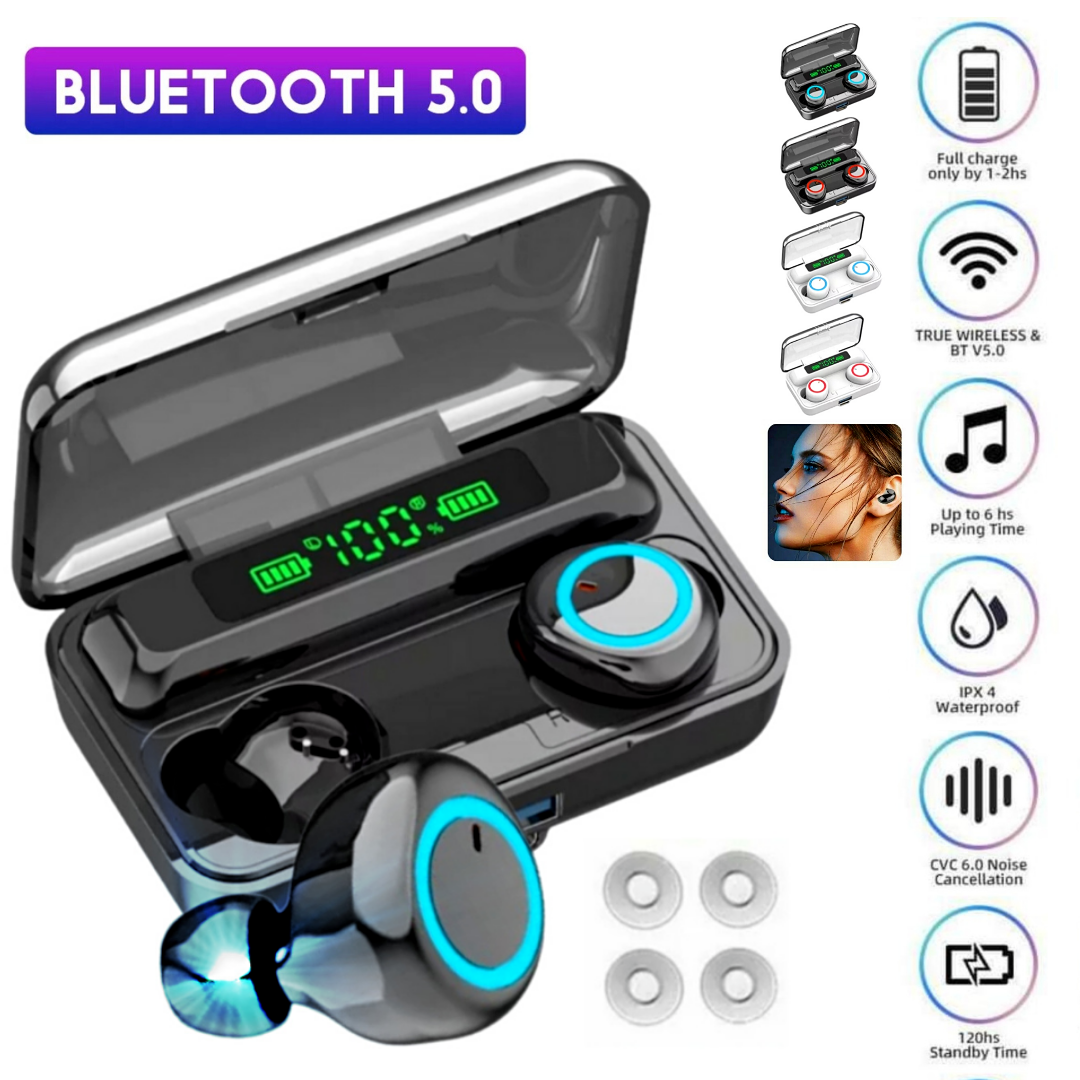 True Wireless Earbuds Bluetooth 5.1 Waterproof Headphones With Charging Case