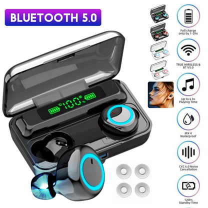 True Wireless Earbuds Bluetooth 5.1 Waterproof Headphones With Charging Case