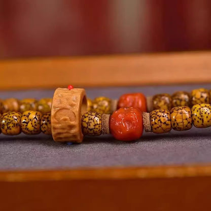 Old 108 Tibetan Lotus Beads Mala 7mm Prayer Beads Necklace 28"