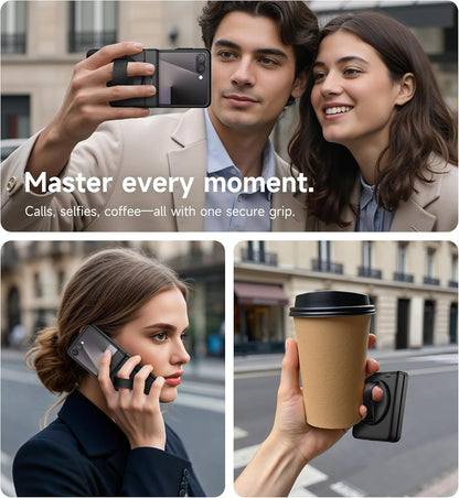 for Samsung Galaxy Z Flip7 Case with 360° Rotatable Hand Strap Phone Grip Holder