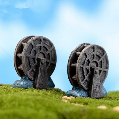 Creative Handicrafts Mini 4pcs Mini Waterwheel Decoration Supplies Garden Deco