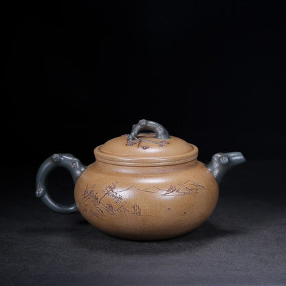 Chinese Yixing Zisha Clay Handmade Exquisite Teapot（梅花仿古 底款：金鼎商标）