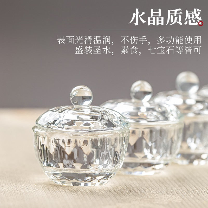 1Pc Mini Crystal Water Cup Holy Water Cup Buddha Cup Decorative Small Ornament