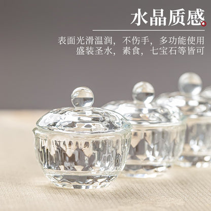 1Pc Mini Crystal Water Cup Holy Water Cup Buddha Cup Decorative Small Ornament