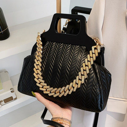 Clip Shell Bag Chain Crossbody Fold Totes Evening Clutch Handbag Shoulder Purse