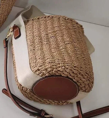 Straw Handbag Hand-woven Women's Holiday Bag Shoulder Bag