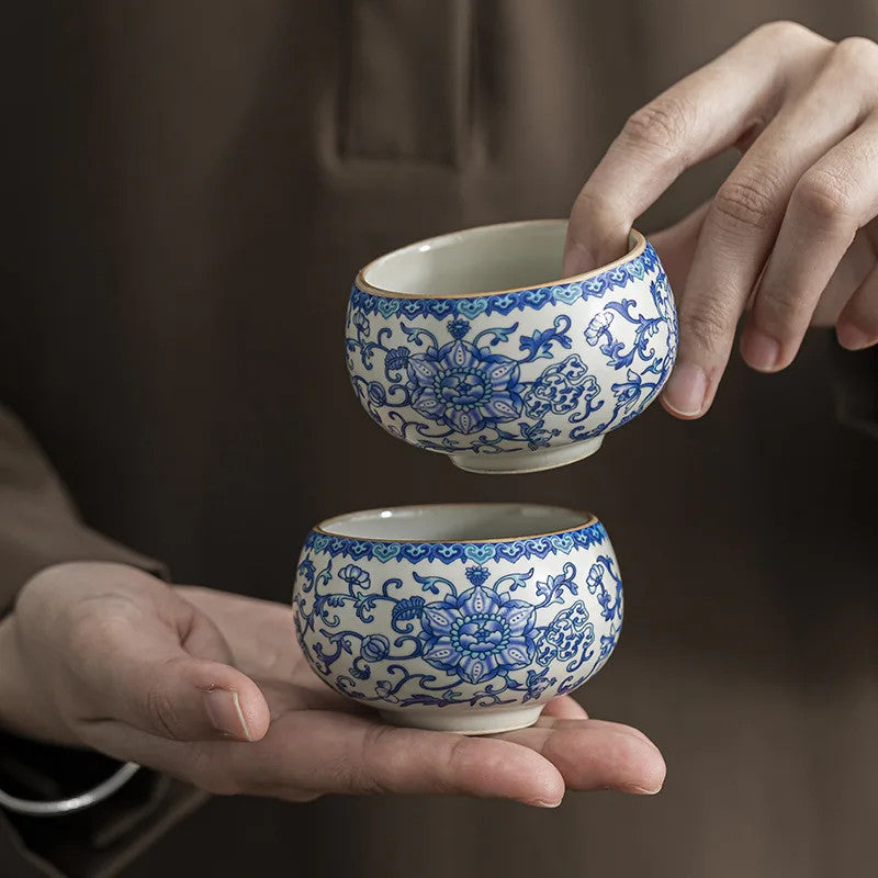 7cm Ceramic Vintage Master Cup Ru Kiln Ice Crackle Tea Set Tea Ceremony