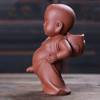 Tea Pet Culture Monk Ornaments Play Table Top Decor Desk Miniture Decoration