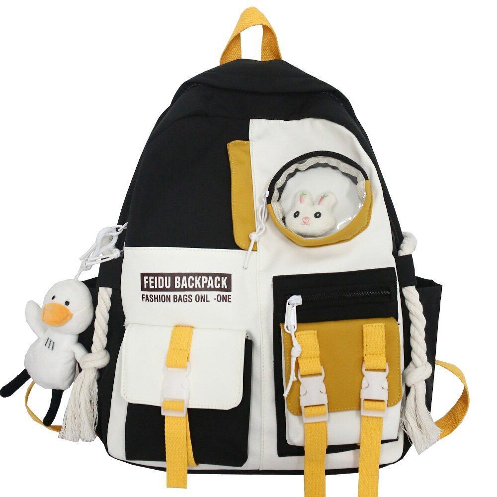 Nylon Bag Student Backpack Waterproof Fashion School Bag 30*13*40 CM Pink /Blue