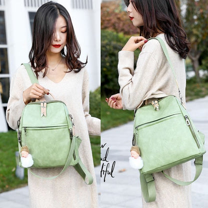 Synthetic Leather Backpacks School Bags Large School Bags Student Book Bag Retro