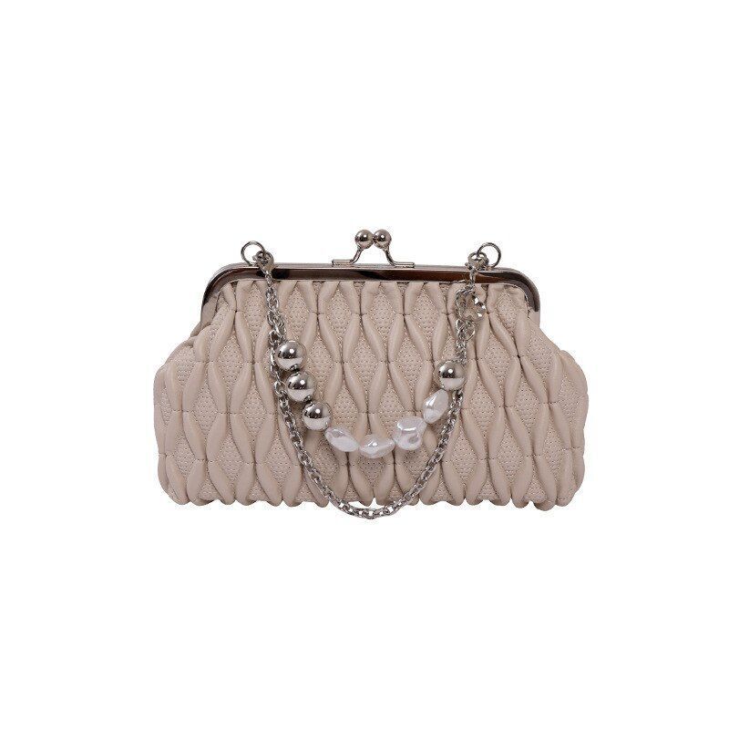 Hand Chain Pearl Bag Synthetic Leather Crossbody Purse Totes Handbag 14*22*6 CM