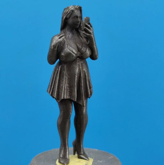 57Mm Black Brass Sexy Sleepwear Selfie Beauty Plump Girl Statue Beauty Model Art
