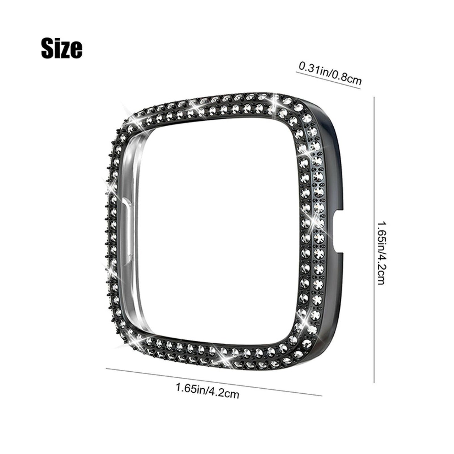 Hard Plastic Shiny Crystal Watch Case Frame For Fitbit Versa 2 Smart Watch ee