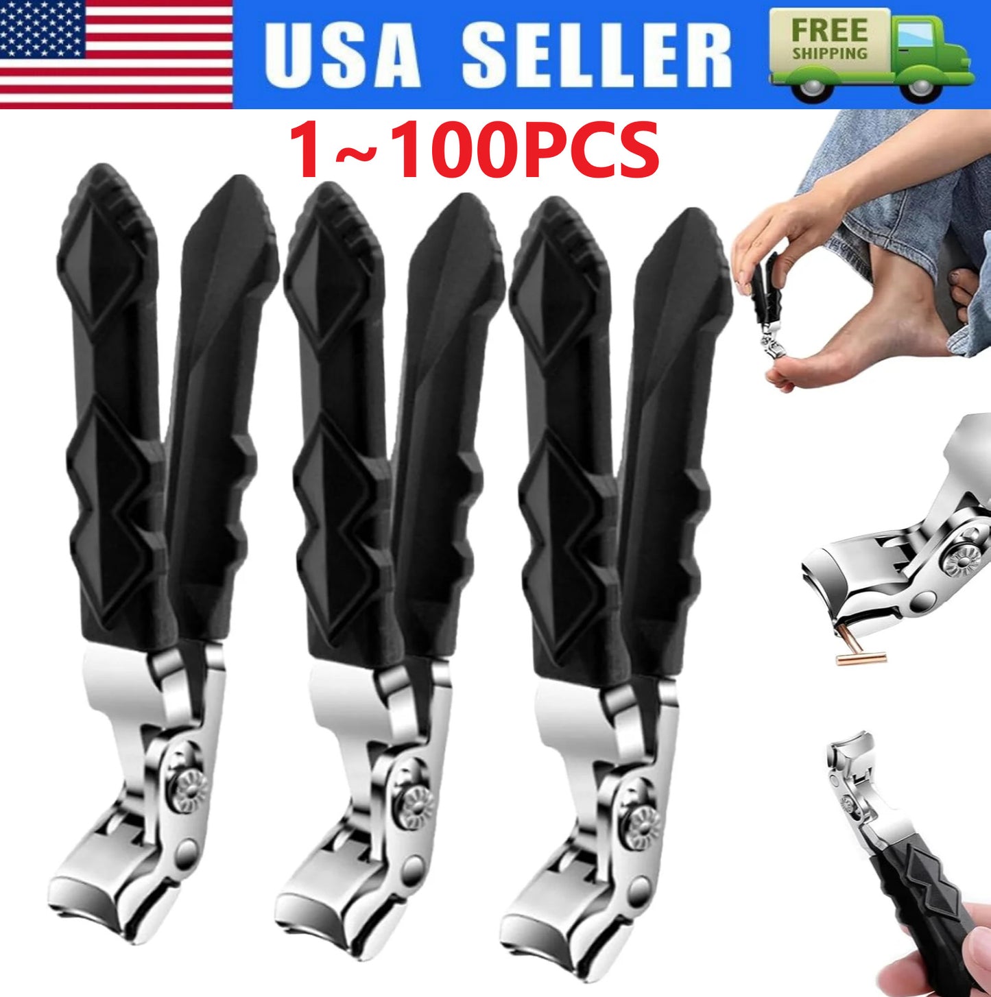 Extra Large Nail Clippers For Thick Nails Heavy Duty Stainless Professional Lot