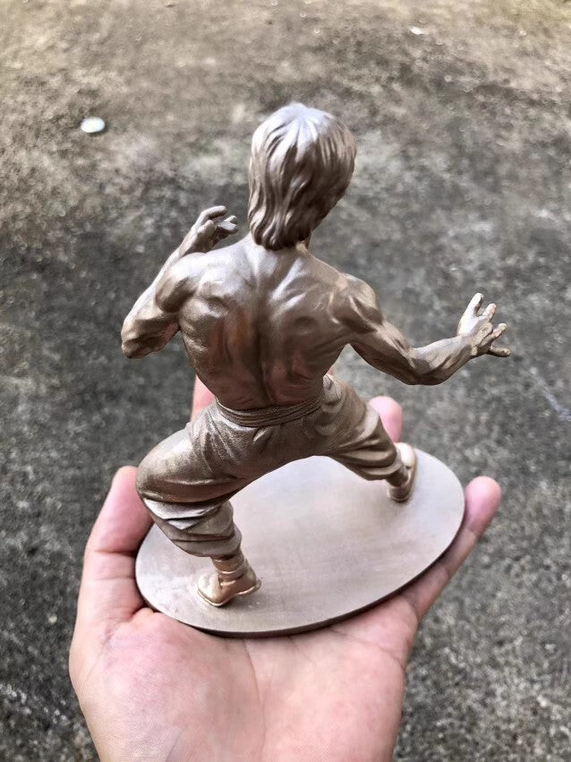 6" Resin Bluce Lee Statue Kong Fu Jeet Kune Do Figure Decor