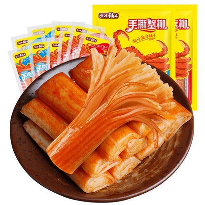 盐津铺子手撕蟹柳即食蟹棒 Yanjin Shop Hand Torn Crab Willow Instant Crab Stick