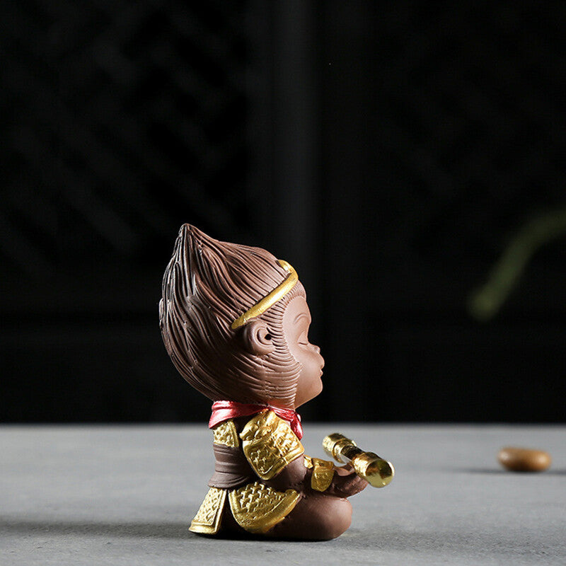 Creative Tea Pet Small Monkey King Statue Sunwukong Bar House Warming Gift China