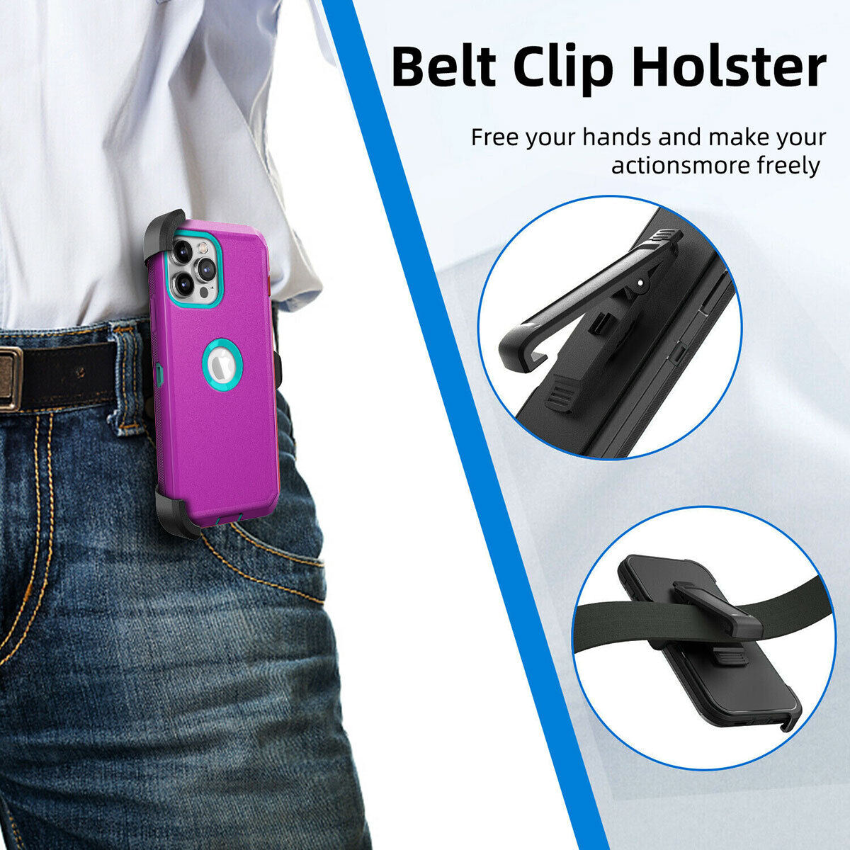 For Apple iPhone 14 Clip Belt Holster Case Shockproof Phone Cover Accessories