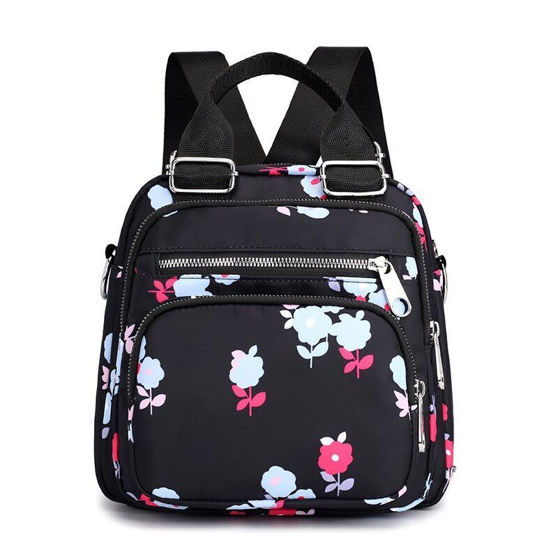 Women Nylon Backpack Waterproof Shoulder Bag Small Rucksack Polyester 25*25*11cm