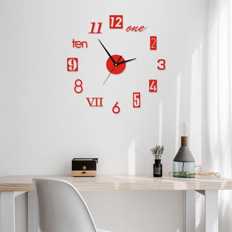 DIY Wall Clocks Creative Acrylic Punch-Free Luminous Living Room Home Decor 16in