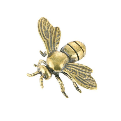 1.8" Brass Insect Honeybee Figurines Miniatures Tea Pet Funny Beetle Crafts