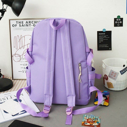 4 in 1 Piece Set Backpacks Waterproof Canvas Schoolbag Fashion School Students
