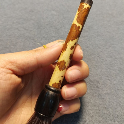 Natural Xiangfei Bamboo Tea Brush Vintage Ebony Inlay Teapot Cleaning Accessory