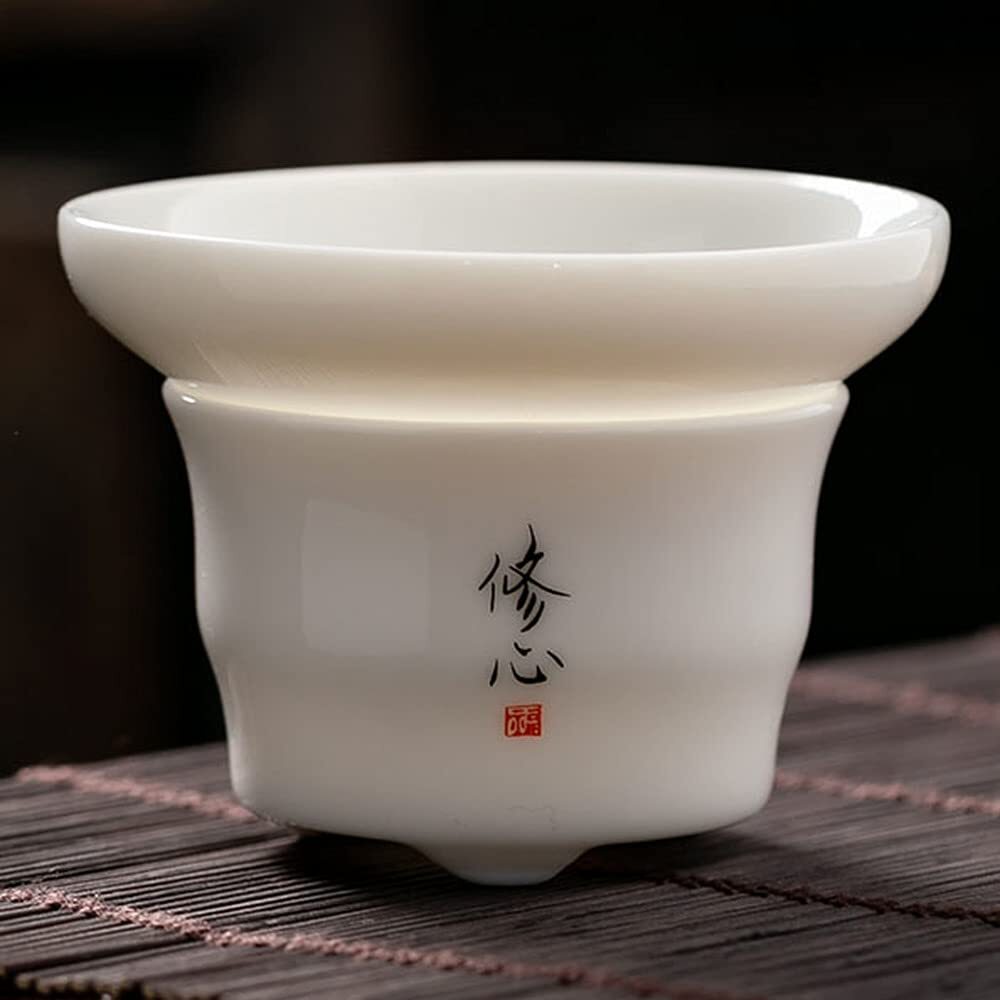 Chinese Dehua Porcelain Tea Drain Tea Filter Kung Fu Tea Set Tea Strainer