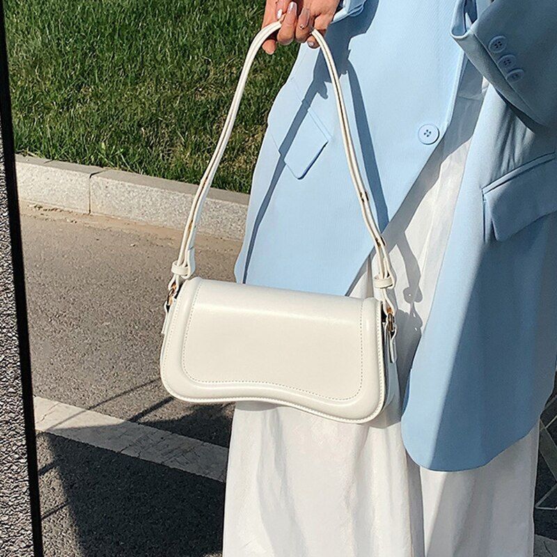 Luxury Synthetic Leather Shoulder Crossbody Bag Underarm Purse Handbag 24*15*6CM