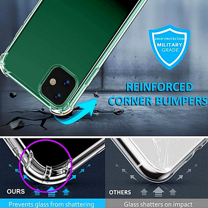 Case Forro Funda for IPHONE 12 Mini Pro Max 11 Pro Max anti Golpes (CLEAR) USA
