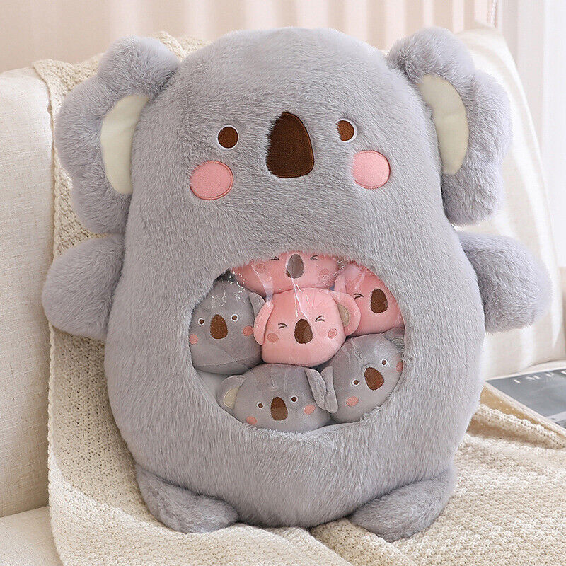 6pcs Plush Toy Inside Cute Cartoon Pillow Bag Animals Toy Cushion Kids Gifts