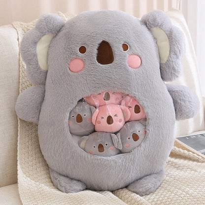 6pcs Plush Toy Inside Cute Cartoon Pillow Bag Animals Toy Cushion Kids Gifts