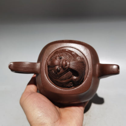 Chinese Yixing Zisha Clay Handmade Exquisite Teapot （龙吐水 低款：顾景舟）