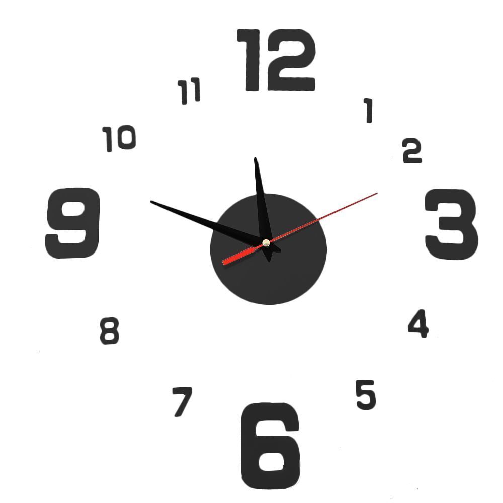 DIY Wall Clocks Modern Large Acrylic Mirror Stickers Quartz Needle Hanging Watch