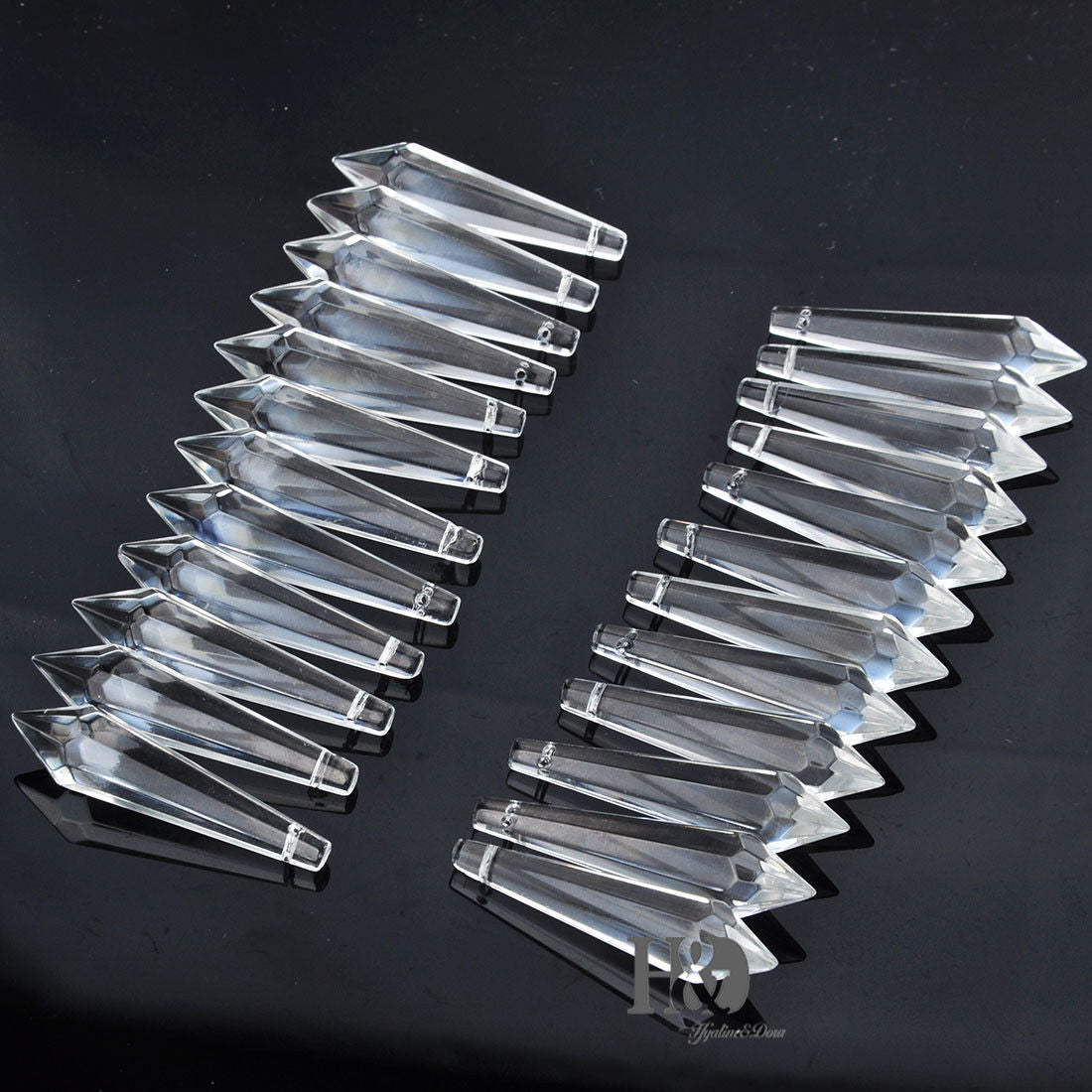 20PCS LARGE CLEAR CHANDELIER GLASS CRYSTALS LAMP PRISMS PARTS HANGING DROPS 76MM