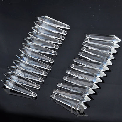 20PCS LARGE CLEAR CHANDELIER GLASS CRYSTALS LAMP PRISMS PARTS HANGING DROPS 76MM