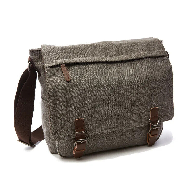 Canvas Laptop Shoulder Bag Men Crossbody Bags School Bookbag