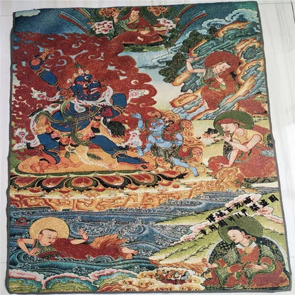 Tibetan Tangka Buddha Statue Nepalese Painting Silk Embroidery Brocade Painting