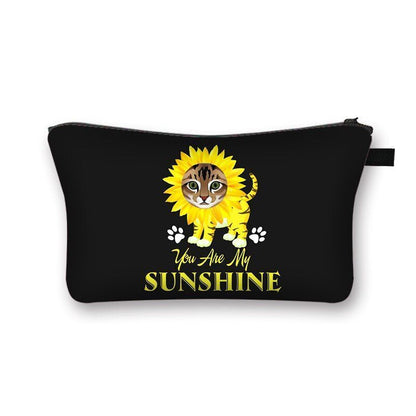 Woman Waterproof Makeup Bag Fashion Yellow Black Cosmetic Pouch Travel Organizer