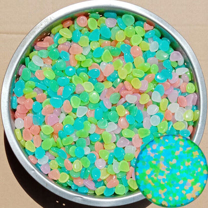 100Pcs/Bag Mixed Color Outdoor Luminous Stones Glow In Dark Garden Pebbles
