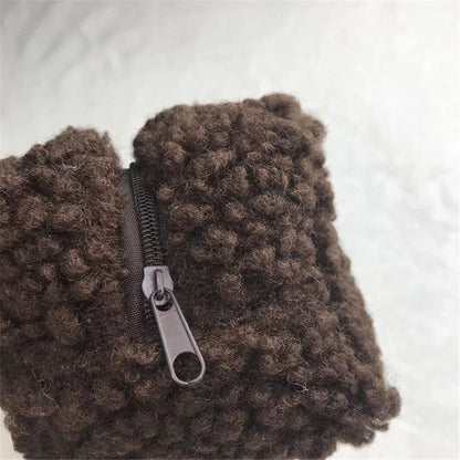 Plush Cosmetic Bag Large Travel Makeup Organizer Toiletry Storage Pouch 18*9*7cm