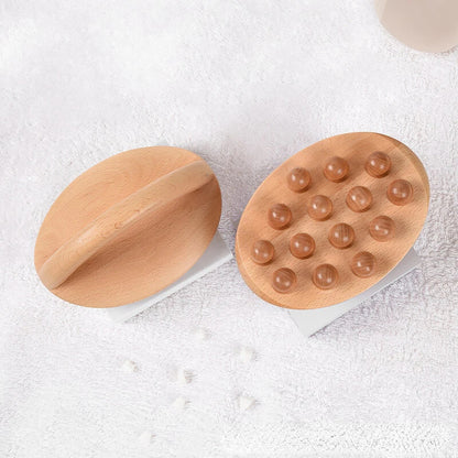 Handheld Gua Sha Massage Brush Natural Wood Waist Leg Body Meridian Scraping