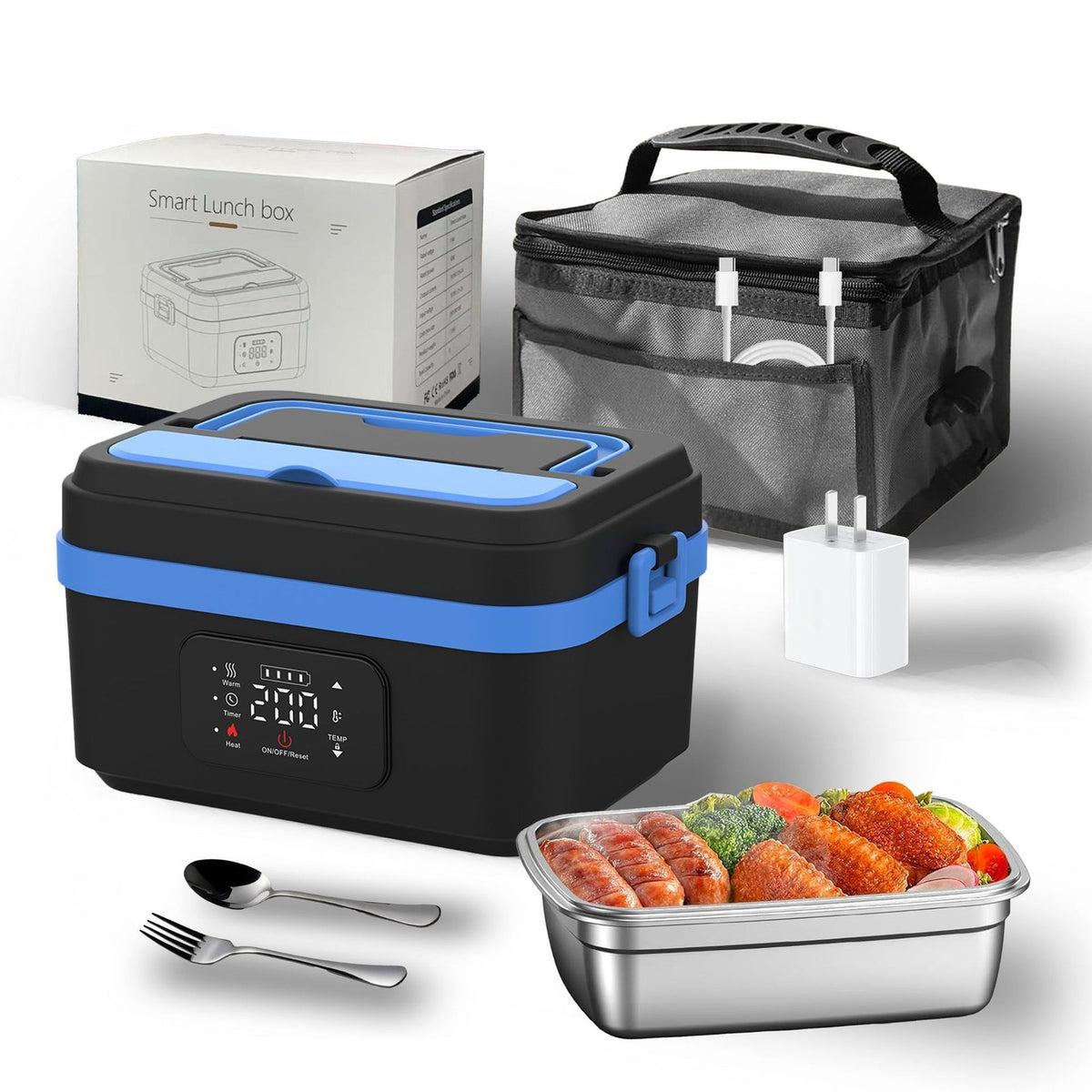 Cordless Electric Lunch Box Adults Programmable Rechargeable Food Warmer